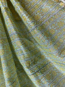 Block-Printed Silk-Cotton Saree