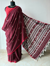 Load image into Gallery viewer, Handwoven Bhujodi Kala Cotton Saree