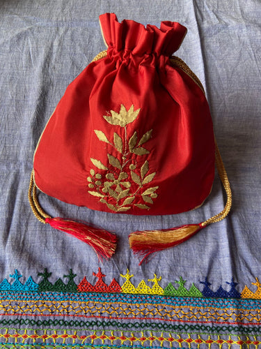 Silk Potli Red