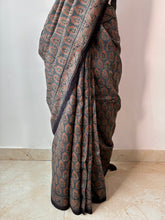 Load image into Gallery viewer, Ajrakh Tussar Silk Saree