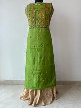 Load image into Gallery viewer, Lambani Tussar Unstitched Kurta - parrot green