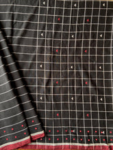 Load image into Gallery viewer, Handwoven Bhujodi Kala Cotton Saree