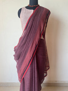 Kota Doria Crochet Lace Sarees