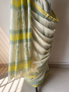 Block-Printed Silk-Cotton Saree