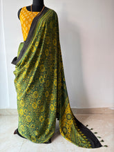 Load image into Gallery viewer, Ajrakh Mulberry Silk Saree