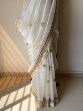 Load image into Gallery viewer, Lambani Embroidered Handwoven Maheshwari Silk-Cotton Saree.