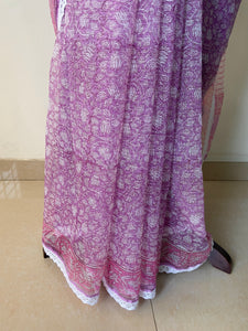 Kota Doria Crochet Lace Sarees