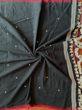Load image into Gallery viewer, Handwoven Bhujodi Kala Cotton Saree