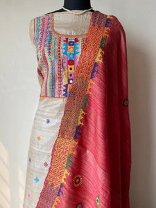 Lambani Embroidered Tussar Gheecha Dupatta