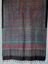 Load image into Gallery viewer, Ajrakh Mulberry Silk Saree