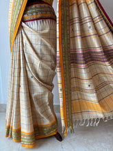 Load image into Gallery viewer, Karvati Kinaar Vidarbha Tussar Jaala Palla Saree