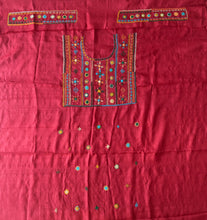Load image into Gallery viewer, Lambani Tussar Unstitched Kurta - Red