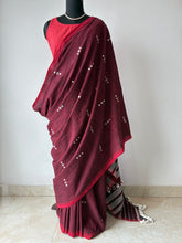 Load image into Gallery viewer, Handwoven Bhujodi Kala Cotton Saree