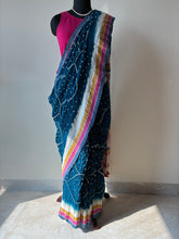 Load image into Gallery viewer, Bhujodi Bandhej Kala Cotton Saree