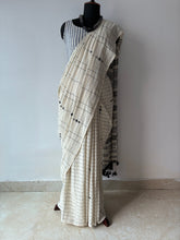 Load image into Gallery viewer, Handwoven Bhujodi Kala Cotton Saree