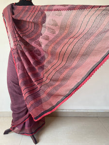 Kota Doria Crochet Lace Sarees