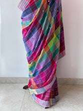 Load image into Gallery viewer, Handwoven Bhujodi Kala Cotton Saree