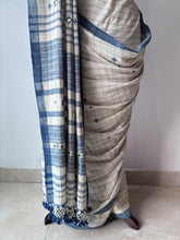 Load image into Gallery viewer, Handwoven Bhujodi Kala Cotton Saree