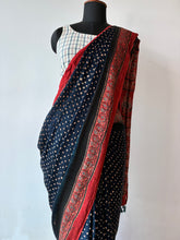 Load image into Gallery viewer, Ajrakh Bandhej fine Modal Silk Saree
