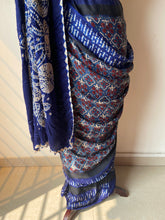 Load image into Gallery viewer, Shibori Ajrakh Fine Modal Silk Saree