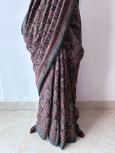 Load image into Gallery viewer, Ajrakh Desi Tussar Silk Saree