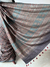 Load image into Gallery viewer, Ajrakh Desi Tussar Silk Saree