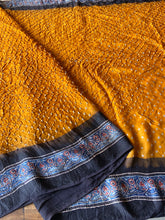 Load image into Gallery viewer, Ajrakh Bandhej fine Modal Silk Saree