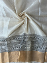 Load image into Gallery viewer, Cream Bagh Kosa Kota Weave Silk Saree