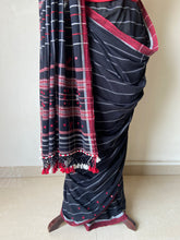 Load image into Gallery viewer, Handwoven Bhujodi Kala Cotton Saree
