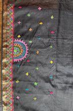 Load image into Gallery viewer, Lambani Embroidered Handwoven Maheshwari Silk-Cotton Saree.