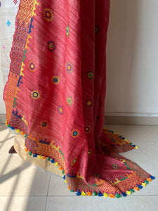 Lambani Embroidered Tussar Gheecha Dupatta