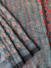 Load image into Gallery viewer, Ajrakh Mulberry Silk Saree