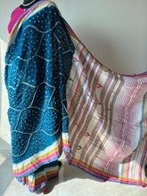 Load image into Gallery viewer, Bhujodi Bandhej Kala Cotton Saree
