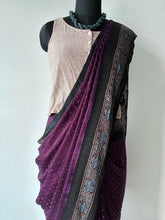 Load image into Gallery viewer, Ajrakh Bandhej fine Modal Silk Saree