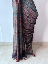 Load image into Gallery viewer, Ajrakh Desi Tussar Silk Saree