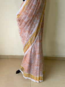 Kota Doria Crochet Lace Sarees