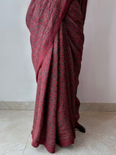 Load image into Gallery viewer, Ajrakh Desi Tussar Silk Saree