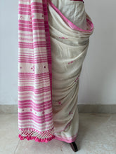Load image into Gallery viewer, Handwoven Bhujodi Kala Cotton Saree