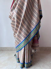 Load image into Gallery viewer, Karvati Kinar Vidarbha Tussar Checks Saree