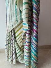 Load image into Gallery viewer, Lambani Embroidered Tussar Leheriya Saree