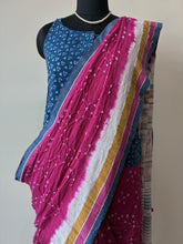 Load image into Gallery viewer, Bhujodi Bandhej Kala Cotton Saree