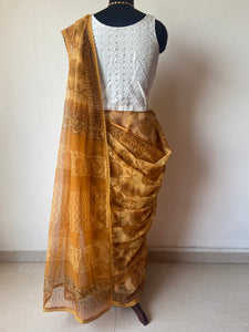 Kota Doria Crochet Lace Sarees