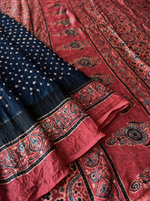 Load image into Gallery viewer, Ajrakh Bandhej fine Modal Silk Saree