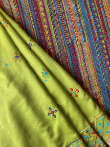 Lambani Embroidered Handwoven Maheshwari Silk-Cotton Saree.