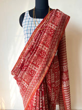 Load image into Gallery viewer, Block-Printed Natural Dye Silk-Cotton Saree