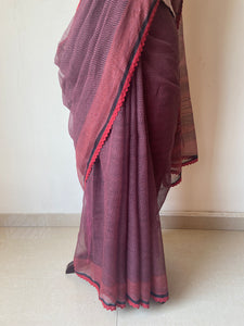 Kota Doria Crochet Lace Sarees