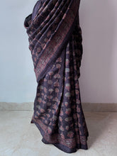 Load image into Gallery viewer, Ajrakh Desi Tussar Silk Saree