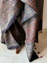 Load image into Gallery viewer, Ajrakh Tussar Silk Saree