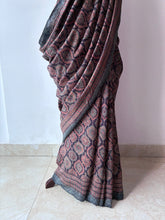 Load image into Gallery viewer, Ajrakh Desi Tussar Silk Saree