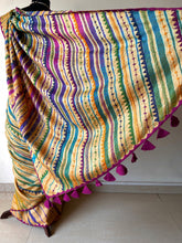 Load image into Gallery viewer, Lambani Embroidered Tussar Leheriya Saree